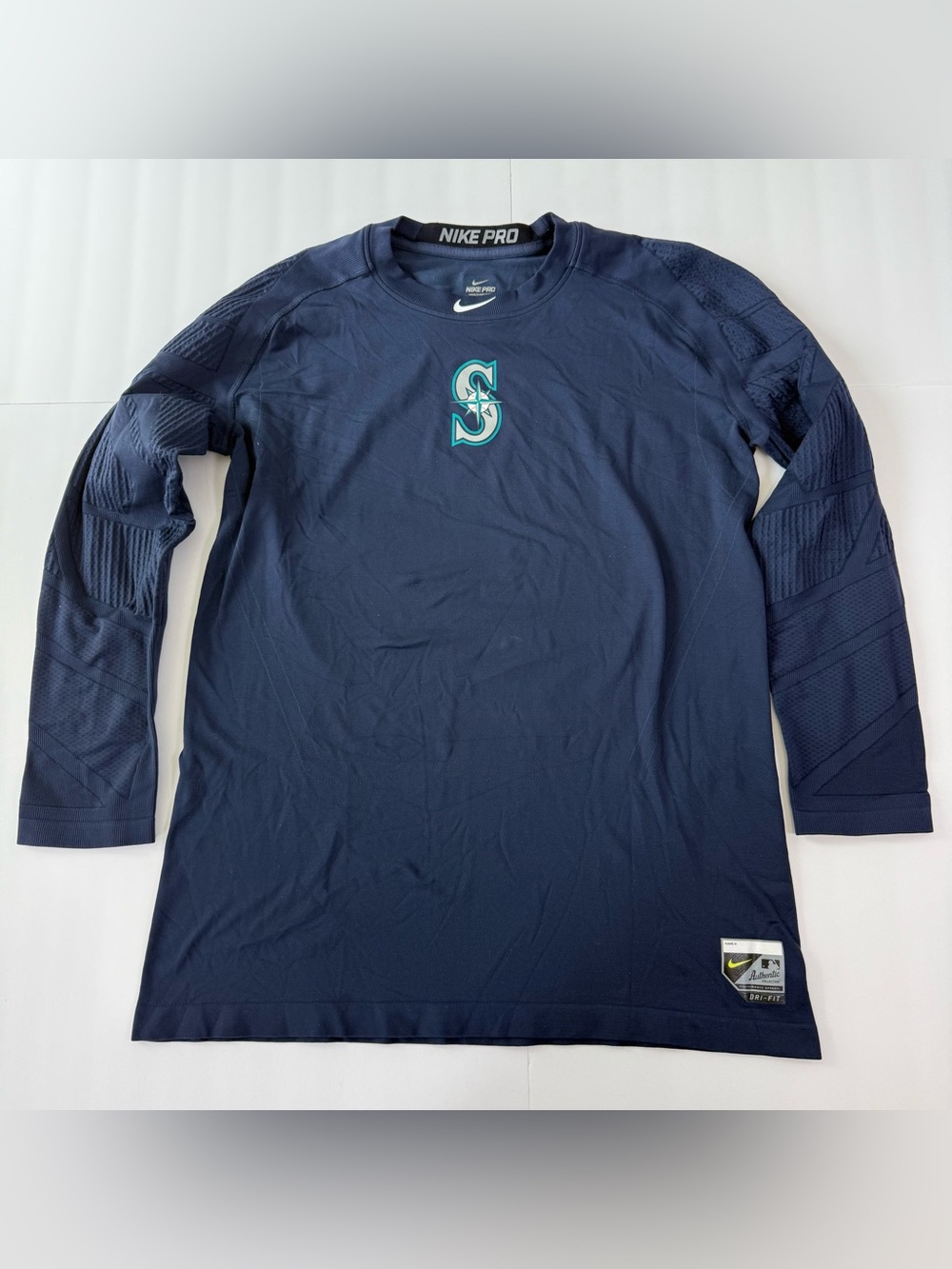 Nike Pro Men's Navy Seattle Mariners Long-Sleeve Compression Shirt